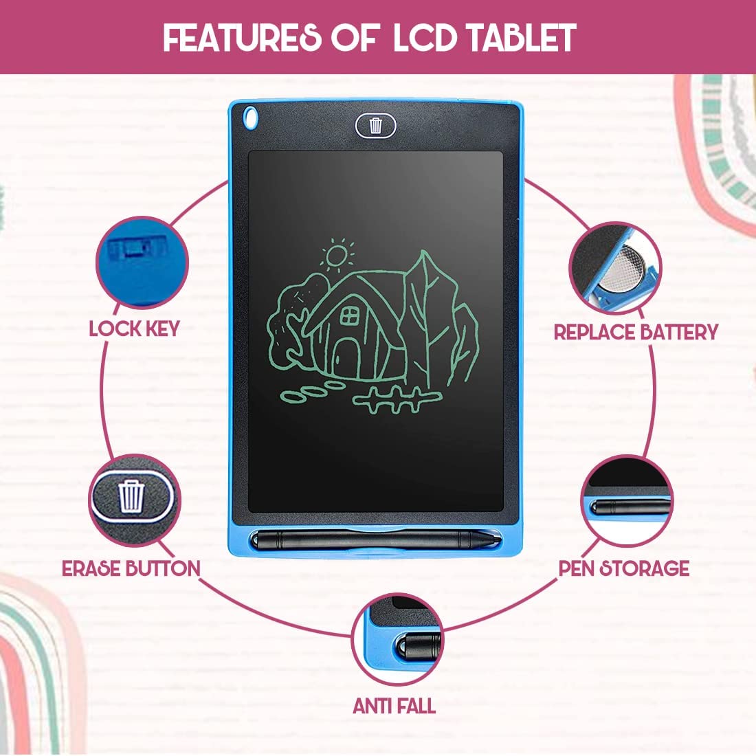 "8.5-Inch LCD Writing Pad: Hardbound Tablet"