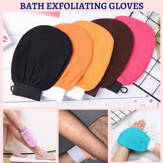 "Soft Bath Exfoliating Gloves: Remove Dead Skin"